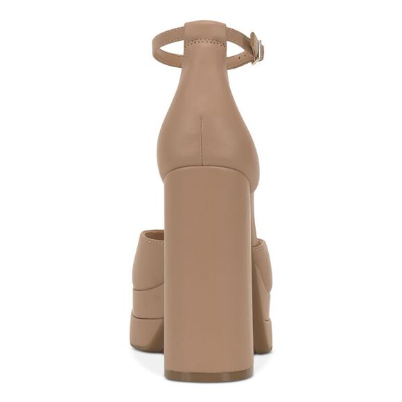 INC Womens Beige 1-1/2" Platform Arya Round Toe Block Heel Heeled Sandal 8.5 M - Picture 2 of 4